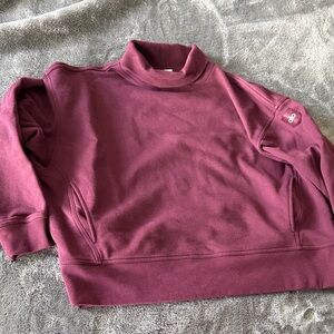 ALO Yoga Burgundy Mock Neck Sweatshirt